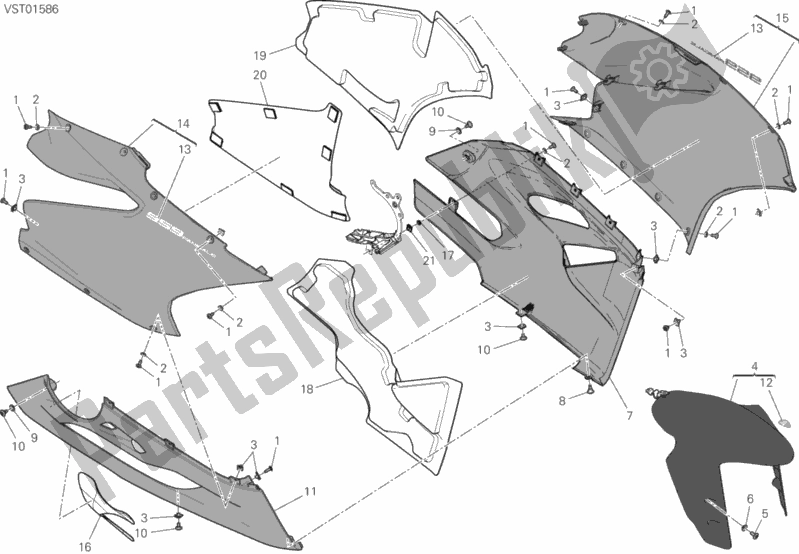 Toutes les pièces pour le Carénage du Ducati Superbike 959 Panigale ABS Thailand 2017